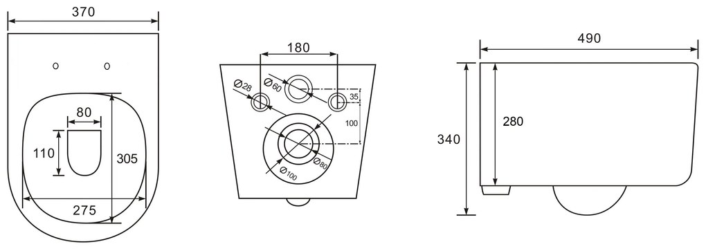 Miska WC wisząca bezkołnierzowa biała MAXIMA MINI z deską wolnoopadającą typu Slim