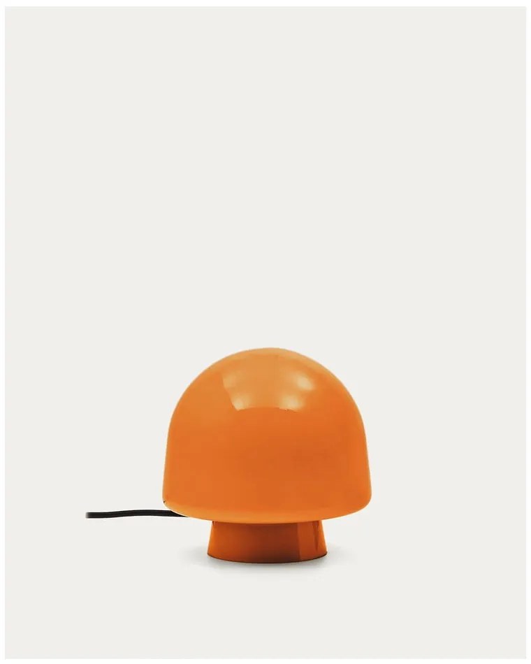 Pomarańczowa lampa stołowa ze szklanym kloszem (wysokość 20 cm) Reig – Kave Home