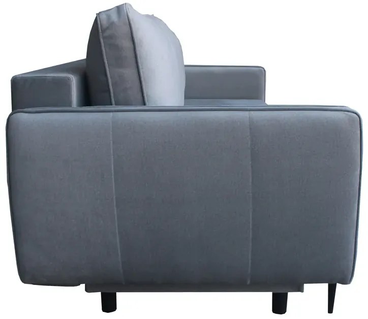 Szara rozkładana sofa z pojemnikiem W5-G59