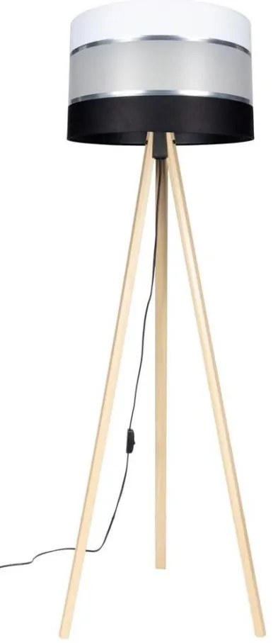 Lampa stojąca CORAL 1xE27/60W/230V beż/czarny/biały/chrom