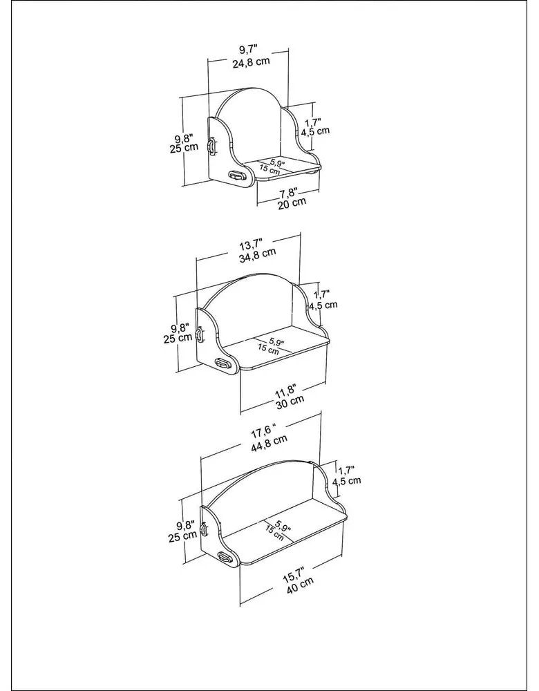 Półki w dekorze dębu zestaw 3 szt. Sima – Kalune Design