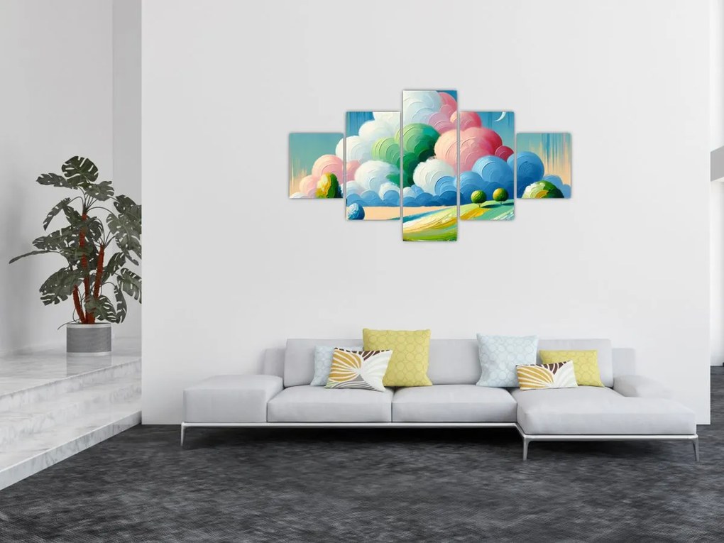Obraz - Krajobraz z chmurą (125x70 cm)