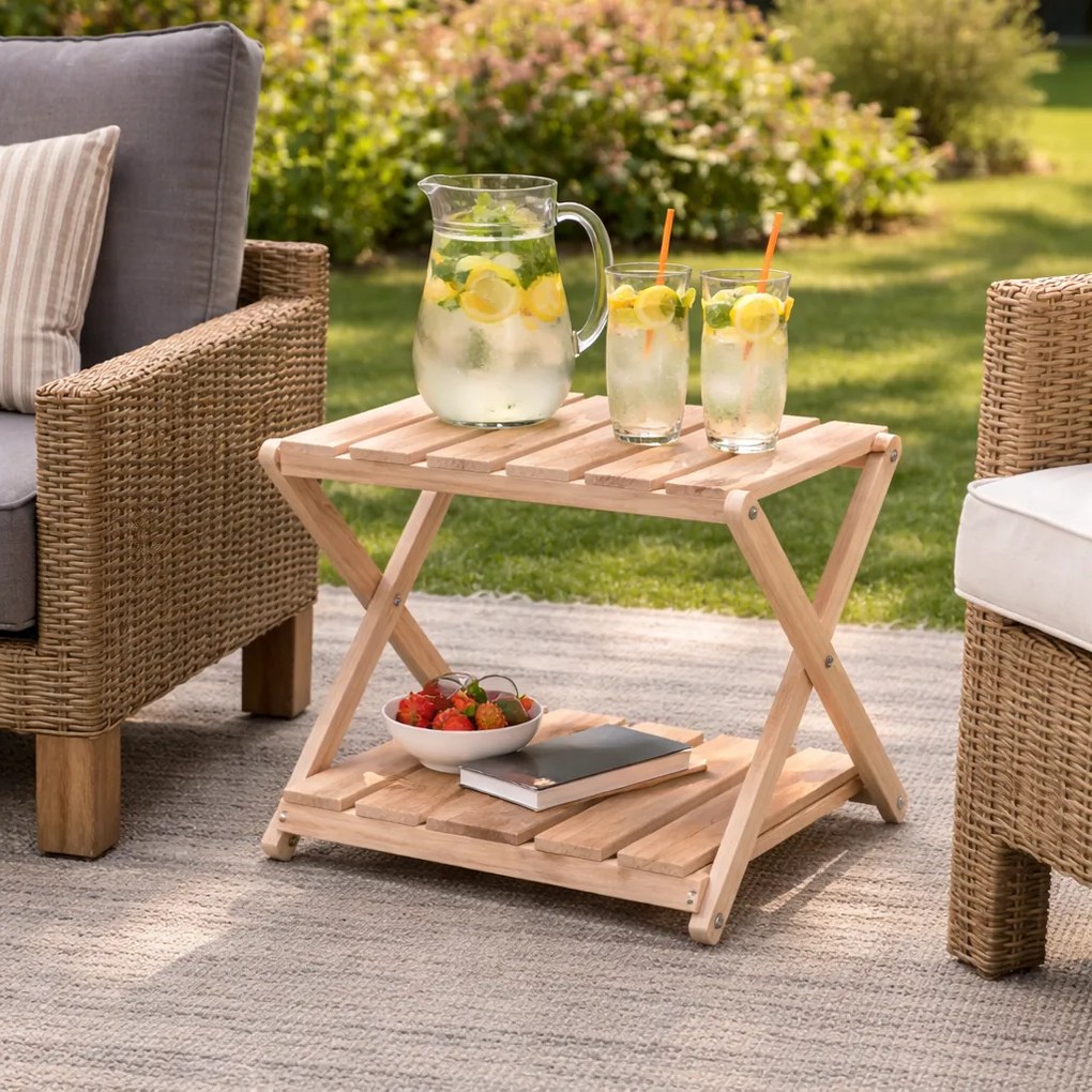 Składany drewniany stolik Taigo, 38,5 x 31 x 32,5 cm
