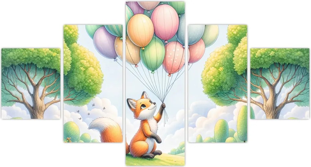 Obraz – Szczęśliwy lis (125x70 cm)