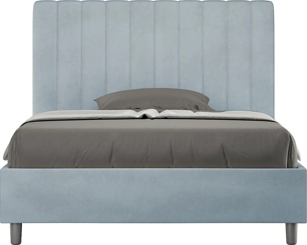 Łóżko bez stelaża tapicerowane 120x210 microfibra błękitny Agueda