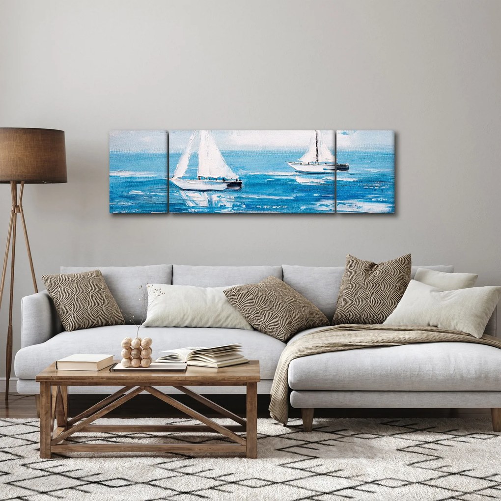 Obraz - Obraz jachtów na morzu (170x50 cm)
