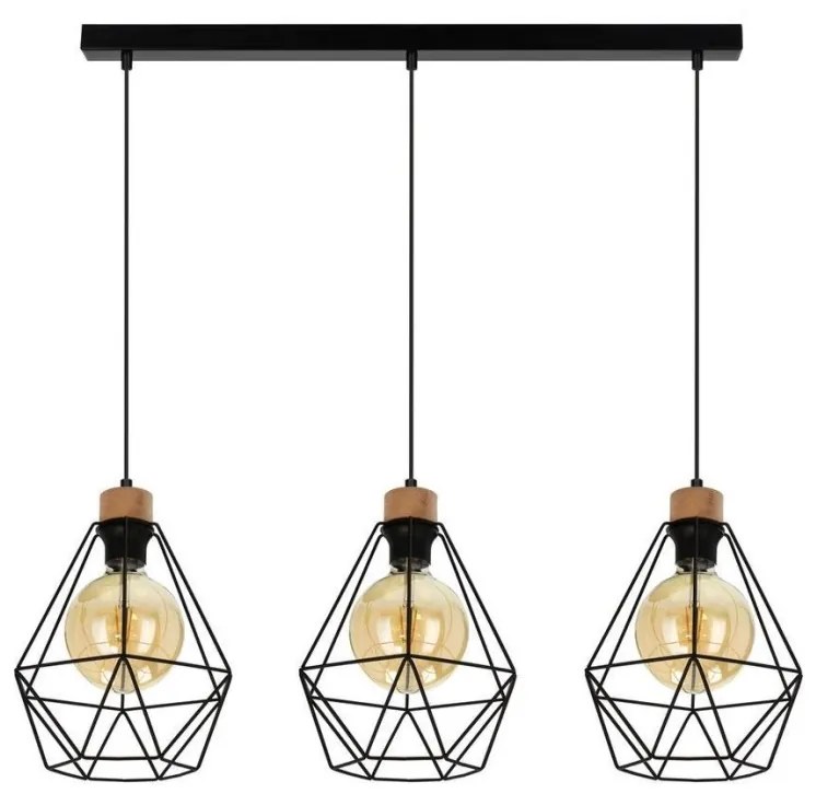 Spot-Light 21822304-Żyrandol na lince DIAMENT 3xE27/60W/230V dąb