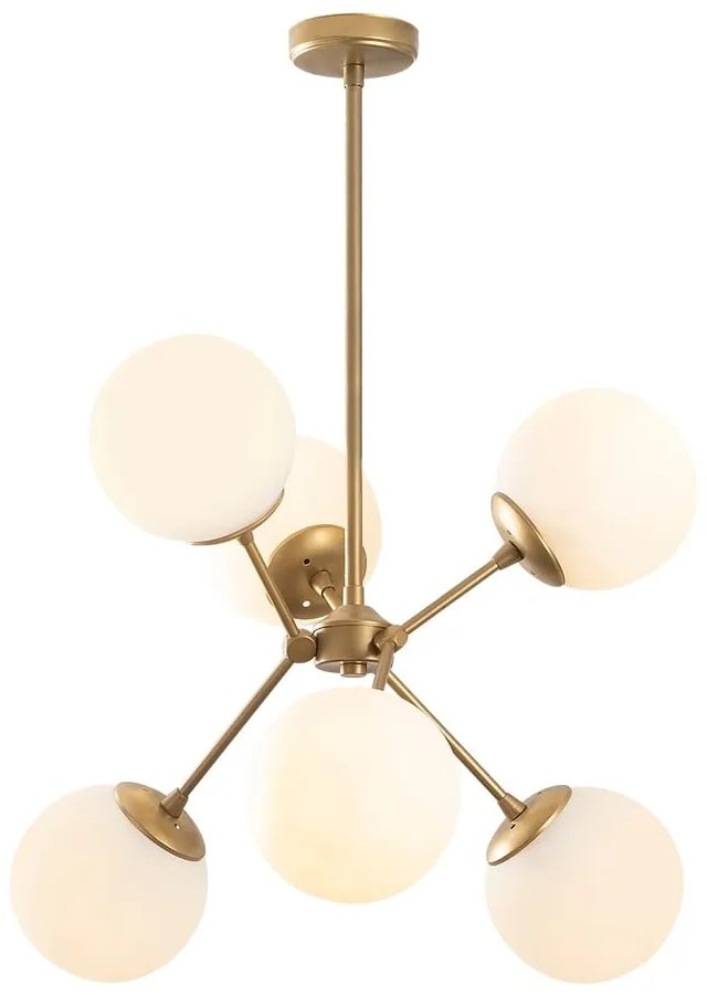 Lampa wisząca w biało-złotym kolorze ze szklanym kloszem ø 55 cm Gondol – Opviq lights
