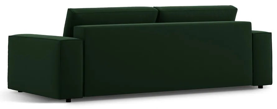 Ciemnozielona aksamitna rozkładana/ze schowkiem sofa 247 cm Jodie – Micadoni