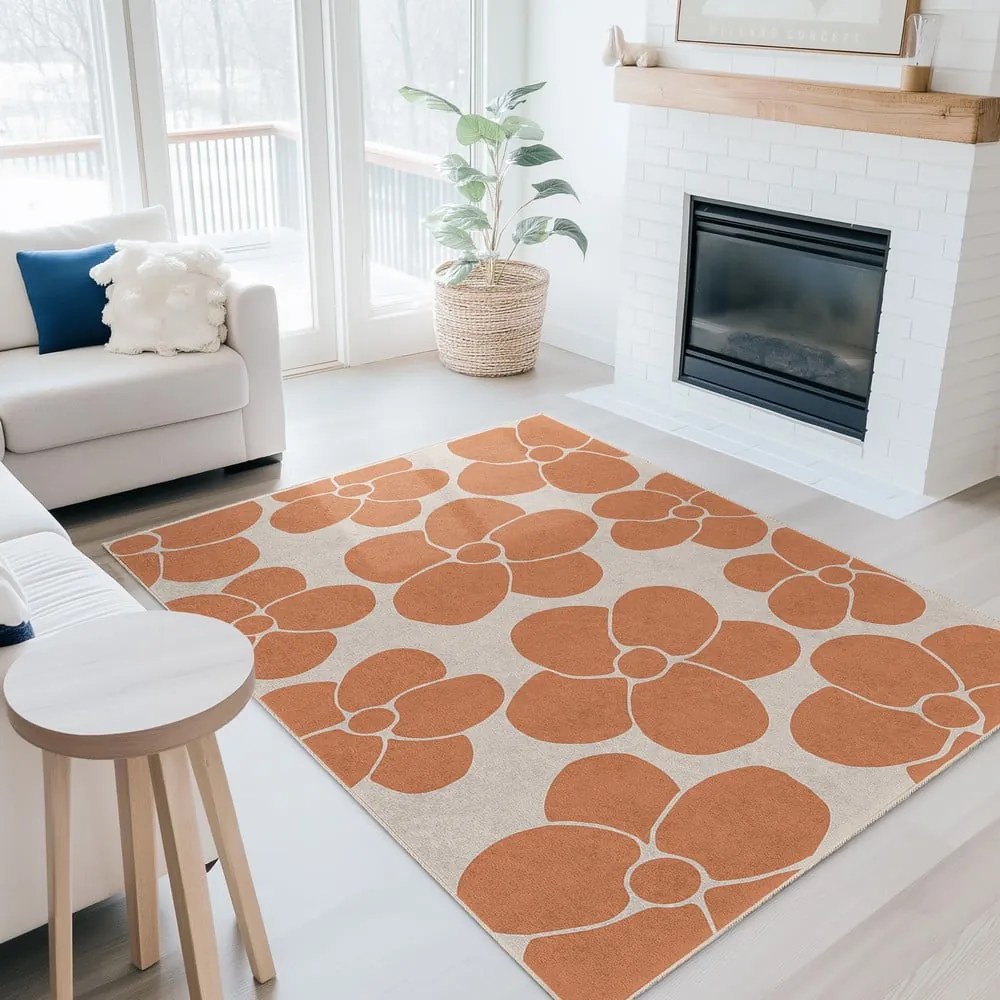 Pomarańczowy dywan odpowiedni do prania 120x180 cm Orange Meadow – Mila Home