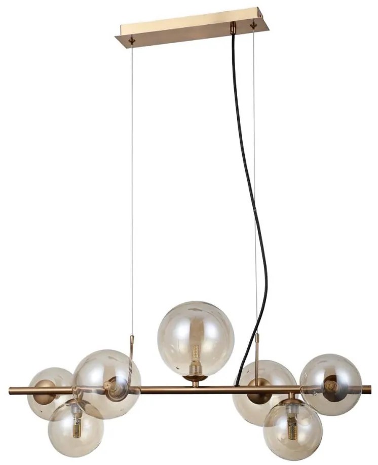 ITALUX PND-406007-7-HBR - Lampa wisząca CANELLO 7xG9/5W/230V mosiądz