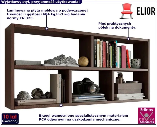 Nowoczesna nadstawka na biurko wenge T5-E17