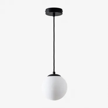 Lampa Sufitowa Ø12 Cm Z Żelaza Z Kulą Szklaną Uvol Czarna - Sklum