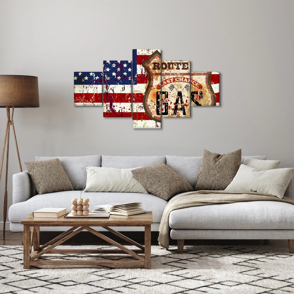 Obraz - Vintage flaga (125x70 cm)