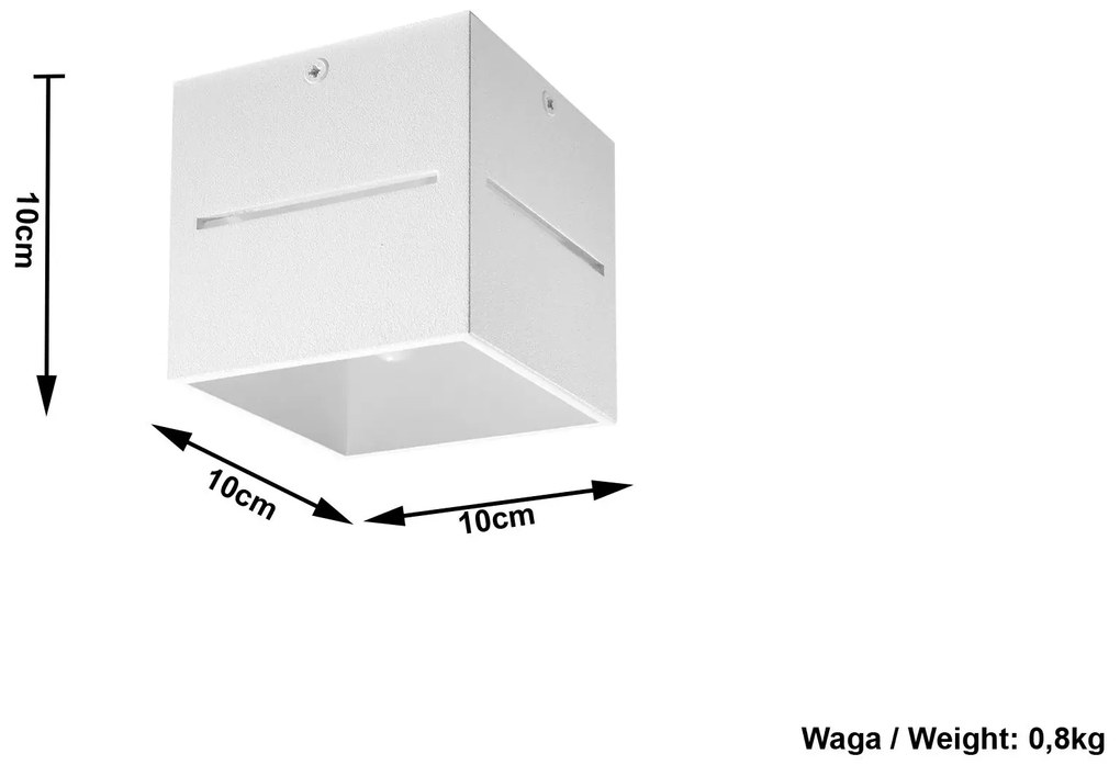 Minimalistyczny plafon kostka E798-Lobi - biały