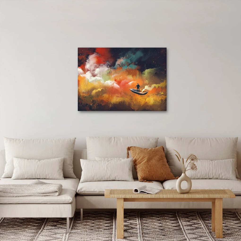 Obraz - człowiek unoszący się w kosmosie (70x50 cm)