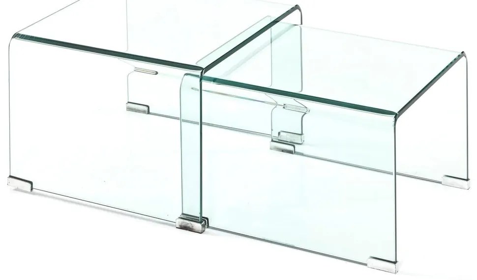 Szklane stoliki zestaw 2 szt. 44.5x49 cm Cristal – Tomasucci