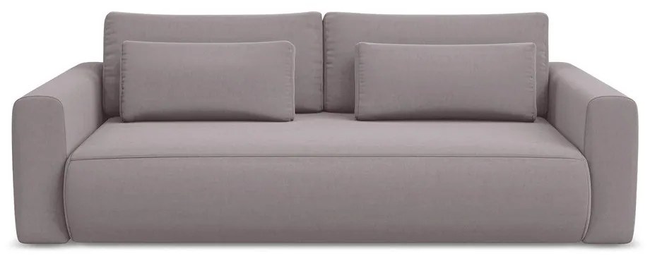Lawendowa aksamitna rozkładana/ze schowkiem sofa 238 cm Kapua – Makamii