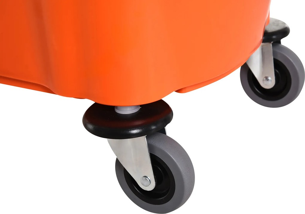 HOMCOM Wózek do sprzątania Wiadro na kółkach Wiadro do sprzątania Wózek do mycia podłóg z wyciskarką 36 litrów