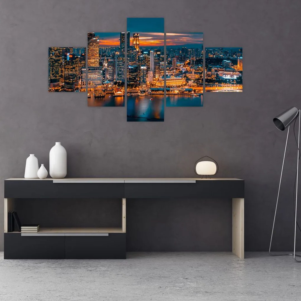 Obraz miasta nocą (125x70 cm)