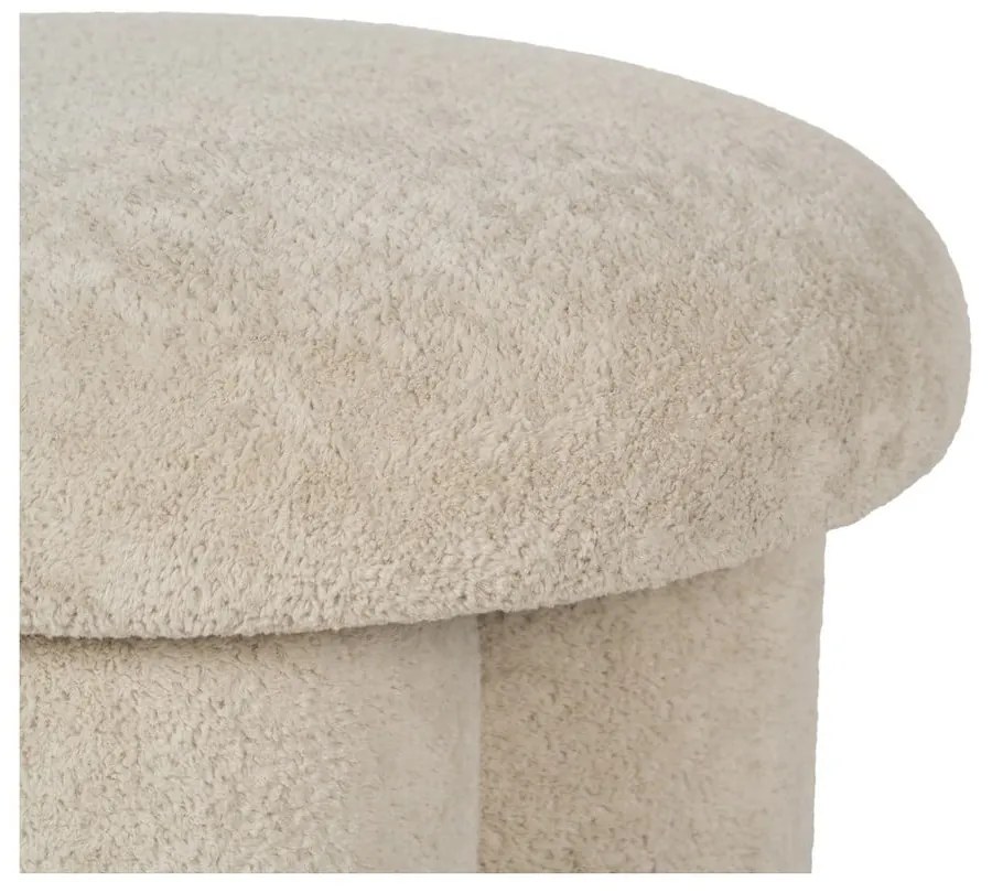 Beżowy puf z materiału bouclé – Ixia