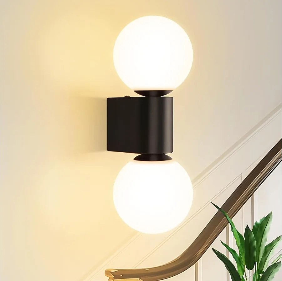 NETTLIFE Nowoczesny kinkiet wewnętrzny z czarno-białego szkła 2 żarówki max 25W G9 (bez żarówki)