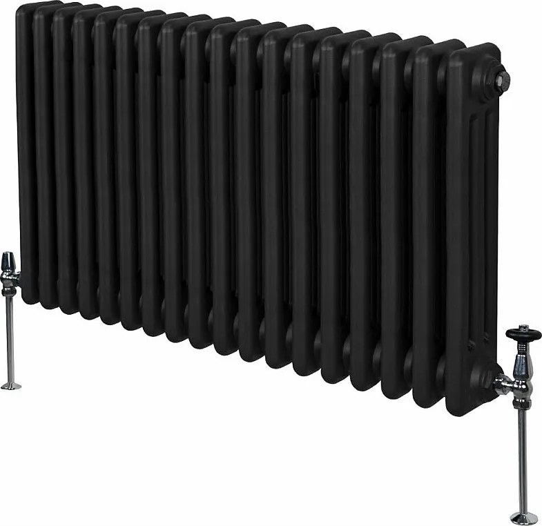 Tradycyjny grzejnik 3-kolumnowy - 600 x 832 mm - czarny