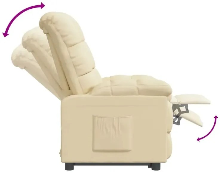 Kremowy rozkładany fotel C2-A70