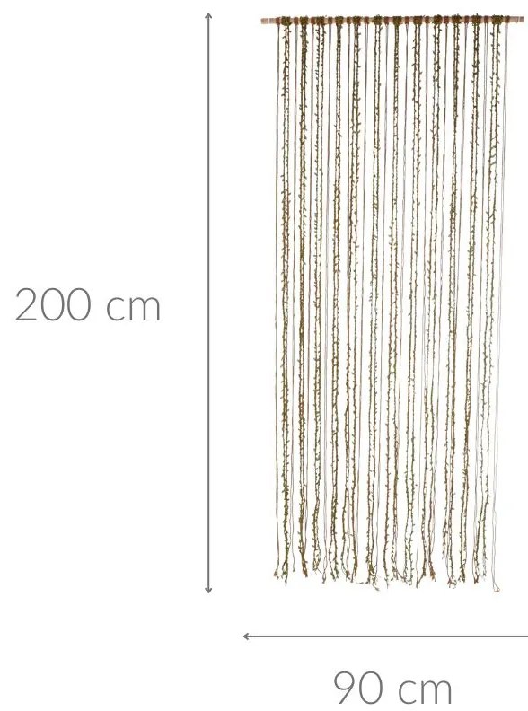 Zasłona na drzwi MACRAME, listki, 90 x 200 cm