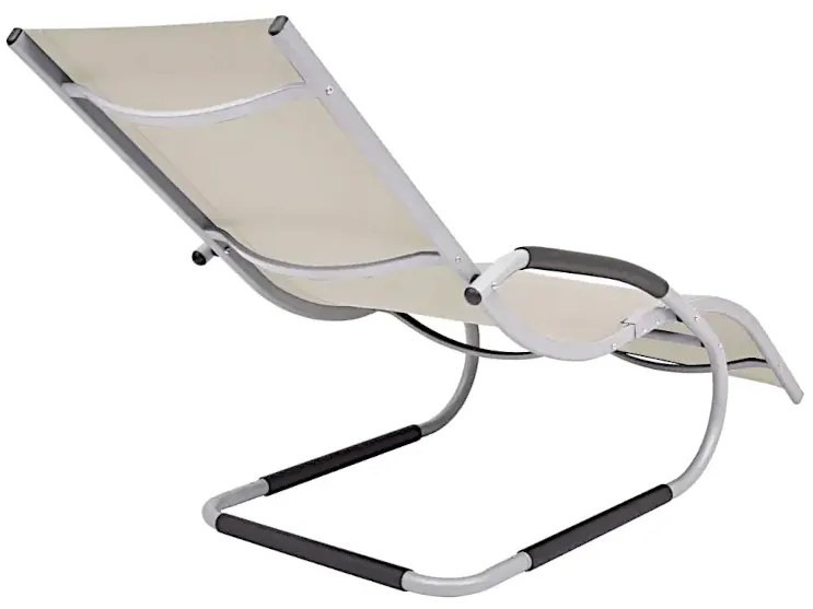 Kremowy nowoczesny leżak ogrodowy S2-A05