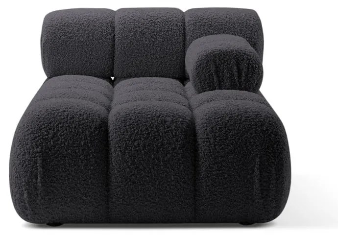 Antracytowy moduł sofy z materiału bouclé (prawostronny) Bellis – Micadoni Home