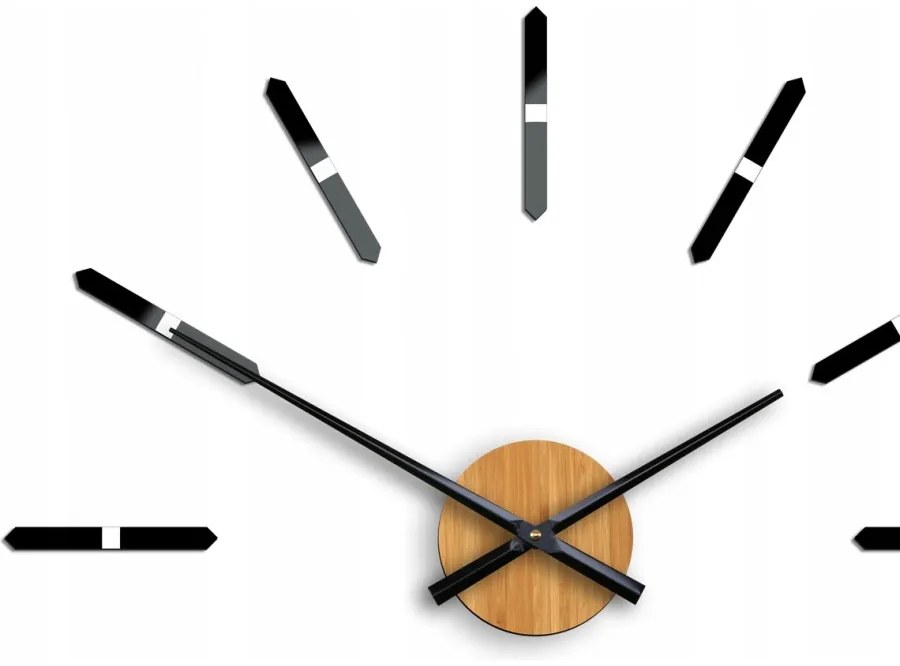 Zegar ścienny naklejany duży nowoczesny na ścianę do kuchni salonu bambus