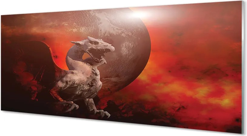 Szklany Panel Ognisty Smok