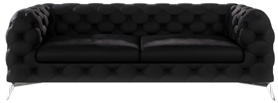 Czarna aksamitna sofa 225 cm Chelsea – Ropez