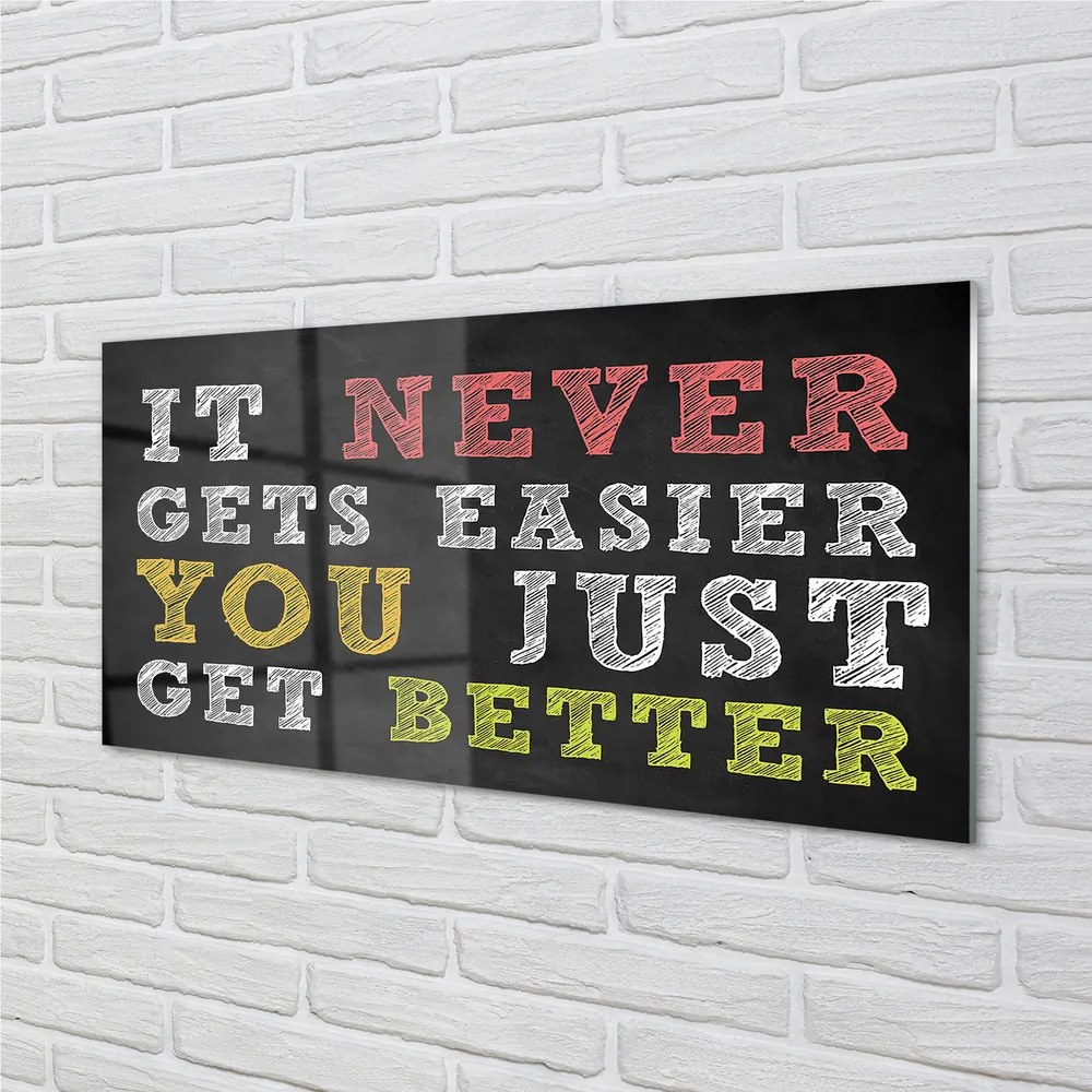 Szklany Panel Kolorowy Napis