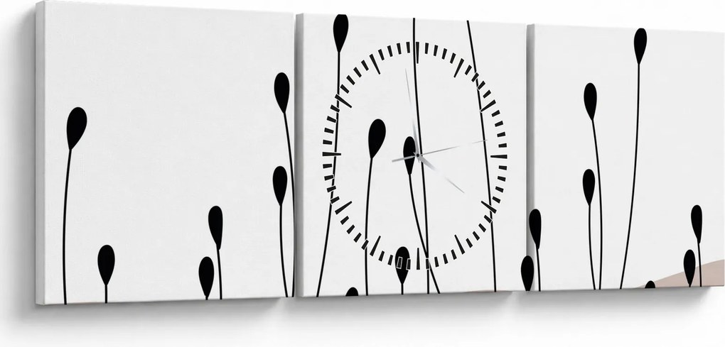 Obraz - Łąka graficzna N⁰1 (z zegarem) (90x30 cm)
