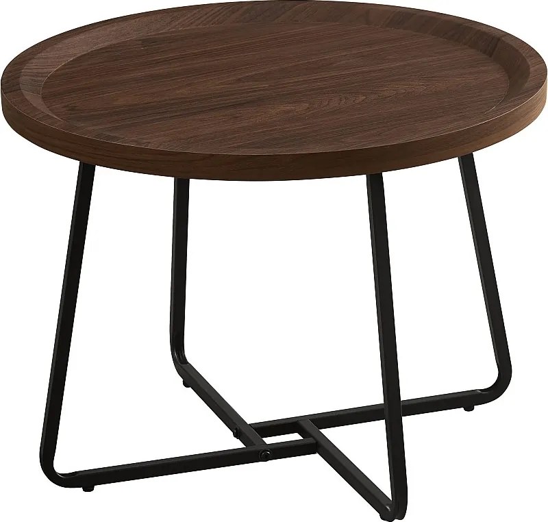 Stolik kawowy - MDF i metal - ciemny brąz - LIMO