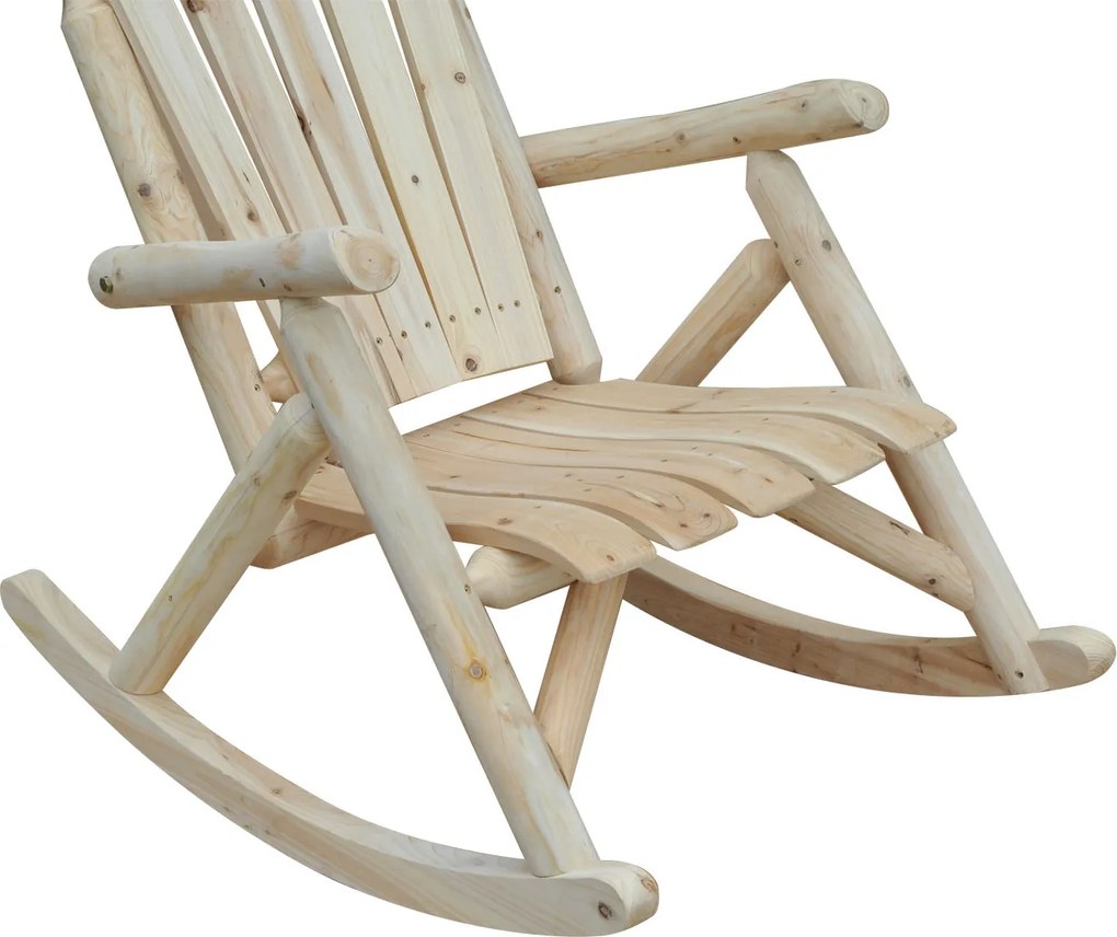 Fotel bujany krzesło na biegunach drewniane outsunny
