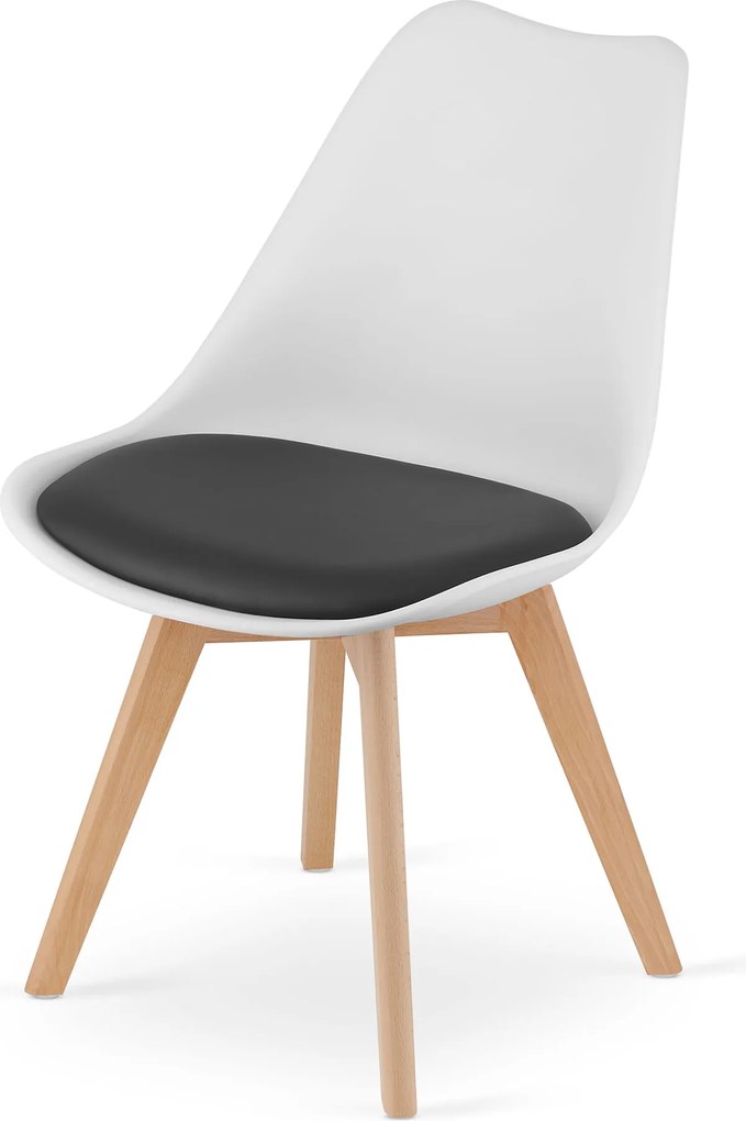 PROMOCJA Biało-czarny krzesło BALI MARK z bukowymi nogami II. gatunek