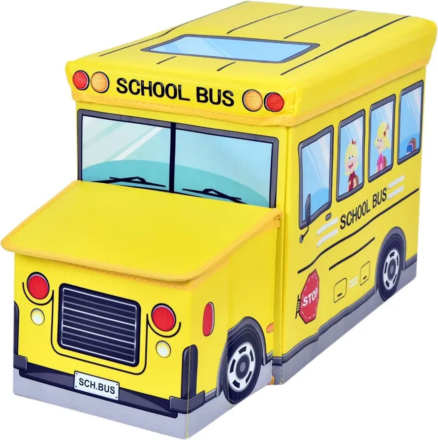 Żółta składana pufa ze schowkiem autobus K0-B54