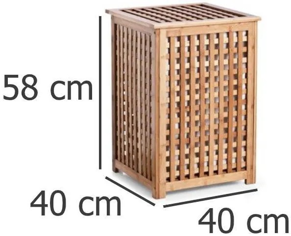 Bambusowy kosz na pranie z pokrywką - 92 litry, wyjmowany wkład, BAMBOO ZELLER