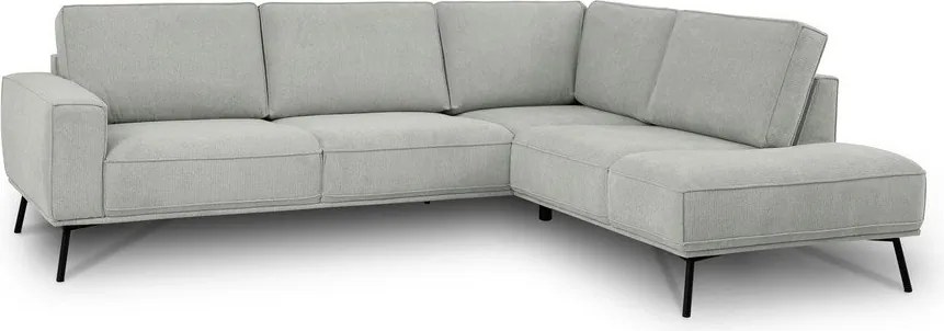 Jasnoszary narożnik z tkaniny szenilowej (prawostronny/w kształcie litery L) Amsterdam – Scandic