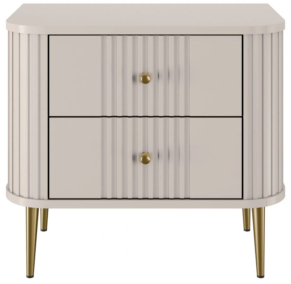 Zestaw szafek nocnych Vesper 56 cm - kaszmir / złote nogi