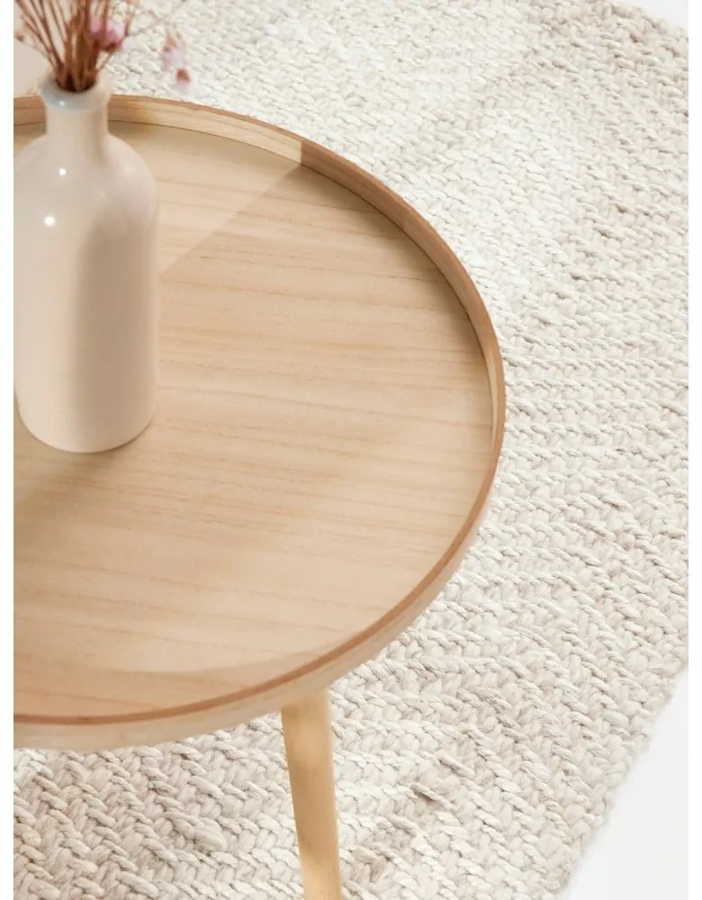 Kremowy chodnik z mieszanki wełny tkany ręcznie 80x200 cm Majoli – Elle Decoration