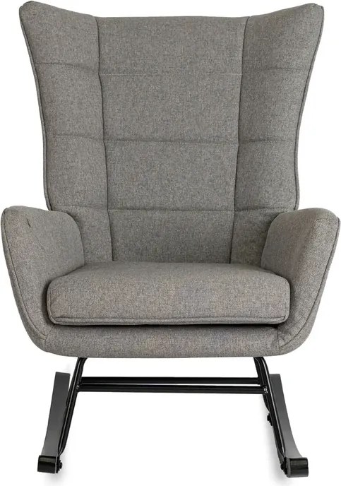 Fotel Bujany Uszak JACKSON Szary/Czarny Nowoczesny