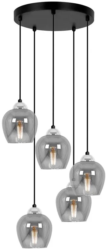 Lampa wisząca ze szklanymi kloszami szara C8-C06