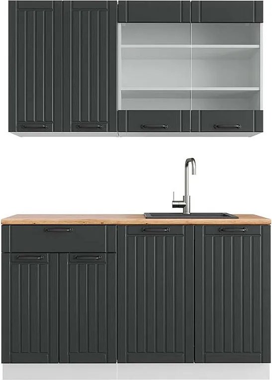 Pojedyncza kuchnia antracytowy dom wiejski/biały 140x60x81.6 fame-line