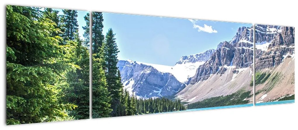 Obraz alpejskiego jeziora (170x50 cm)