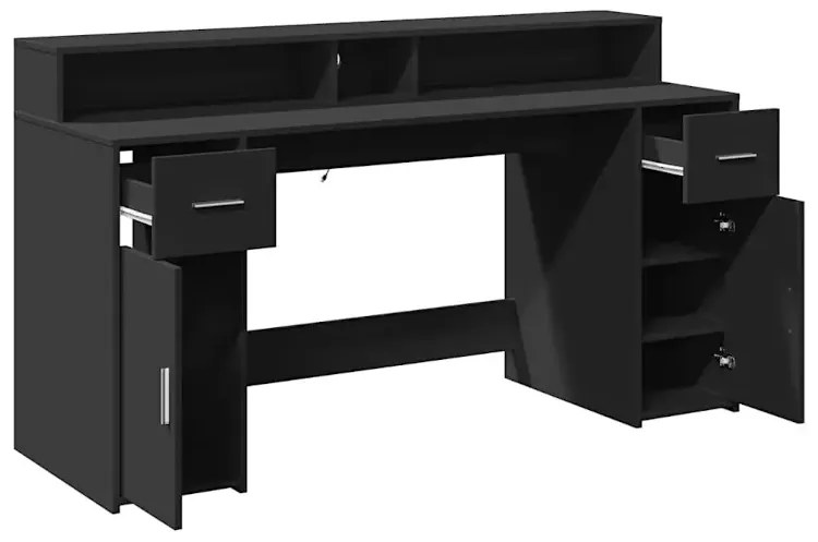 Biurko podświetlane 160 cm czarny Z6-A15