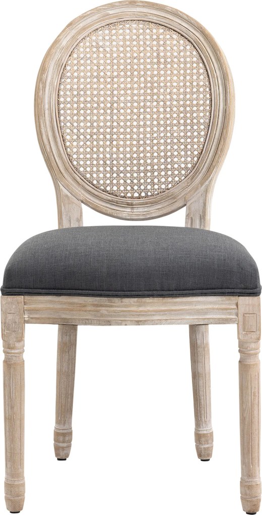 HOMCOM Krzesła Kuchenne 2 szt Tapicerowane Vintage Rattan Szare Wygodne | Aosom PL